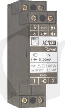 Převodník rms ACN230, zak.vstup/0..20mA, nap.230Vac +/-15%
